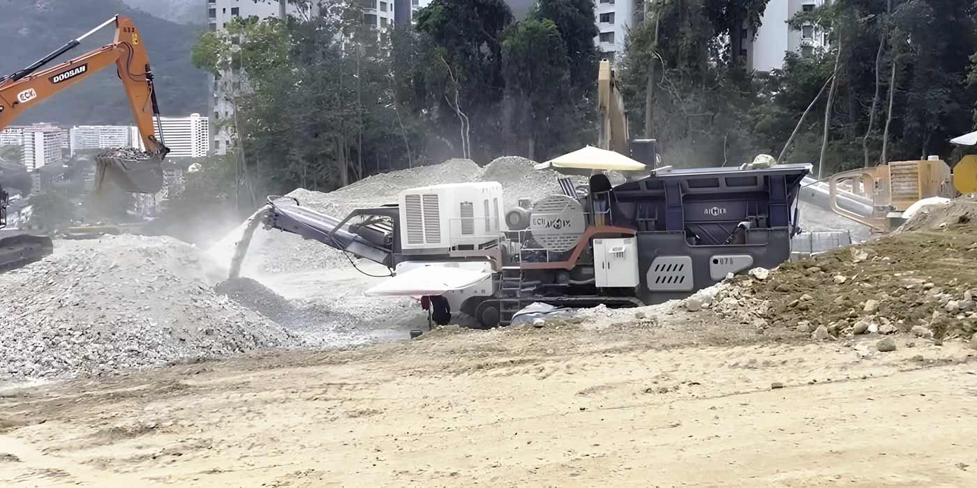 crawler crusher plant on site production